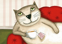Postkarte mit Katze
