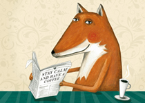 Postkarte mit Fuchs