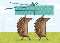 Postkarte mit Igel